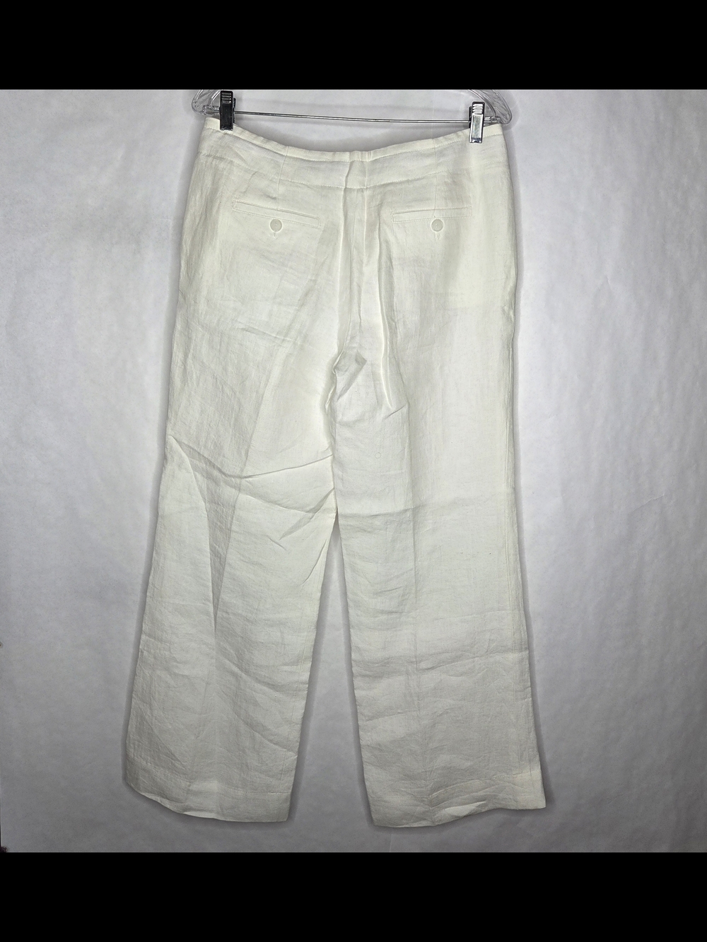 Talbots Off-White Wide-Leg Linen-Blend Pants - Picture 2 of 6